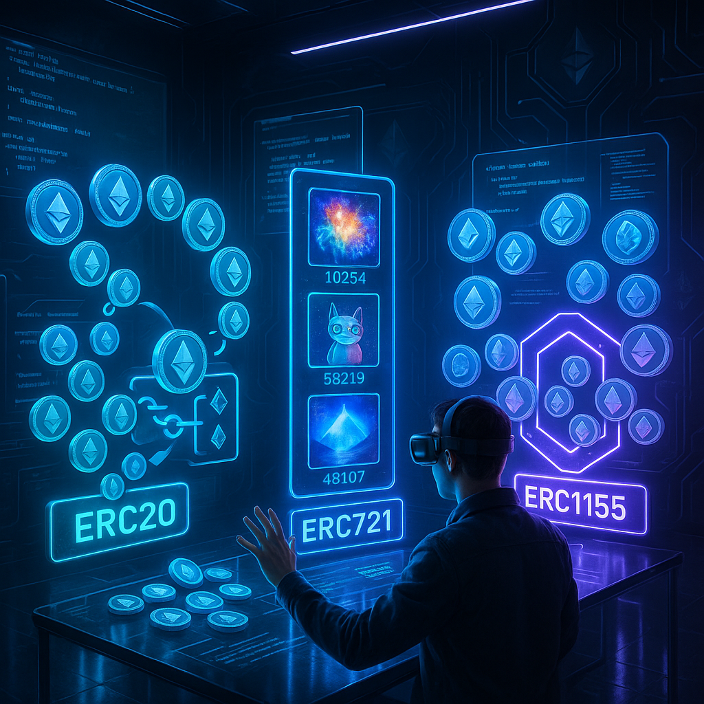 ERC20 vs ERC721 vs ERC1155: Ethereum Token Standards Explained