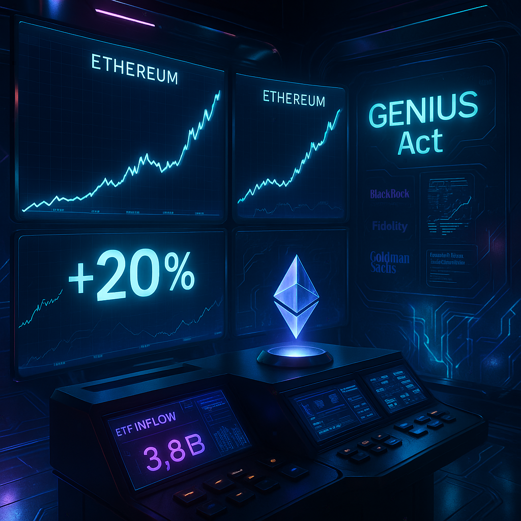 Ethereum Jumps 20% as ETF Inflows Hit $3.8 Billion